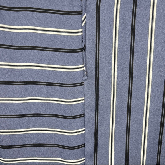 NEW Small BCX  Blue White Striped Blouse Roomy Fit NWT  Round Neckline - Picture 5 of 10